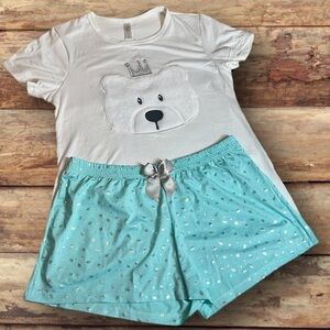 DELIRIOS| White Bear and Mint Star pajamas.